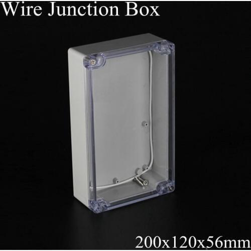 200x120x56mm ABS IP65 Waterproof Plastic Wire Junction Box Transparent Enclosure Clear Project Case Electronic Terminal