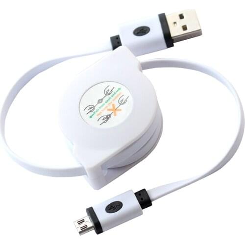 90CM 3F Retractable USB Male to Micro USB V8 Data Sync Charge Charger Cable Cord