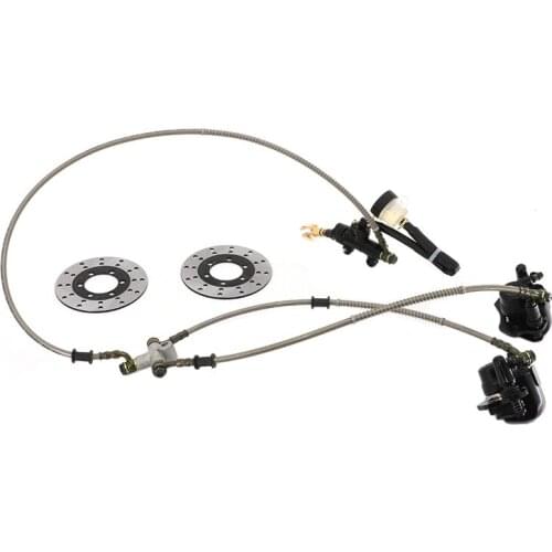Go Kart Part Hydraulic Front Brake Calipers Pad Assembly System & Brake Disc For 150cc 250cc ATV Quad Dirt Bike Dune Buggy