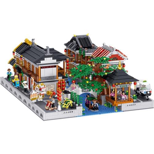 ZG Blocks 6in1 Chinese Street View Kids Building Toys Adult Puzzle Gift 0988-0993 no box