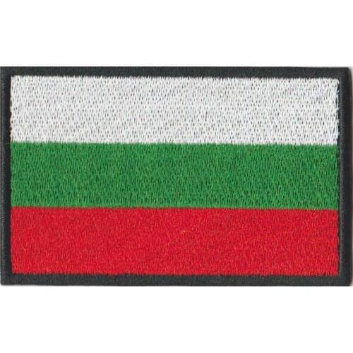1PC Bulgarian flag Bulgaria Armband Embroidered Patch Hook & Loop or iron on Embroidery Velcro Badge Cloth Military Moral Stripe