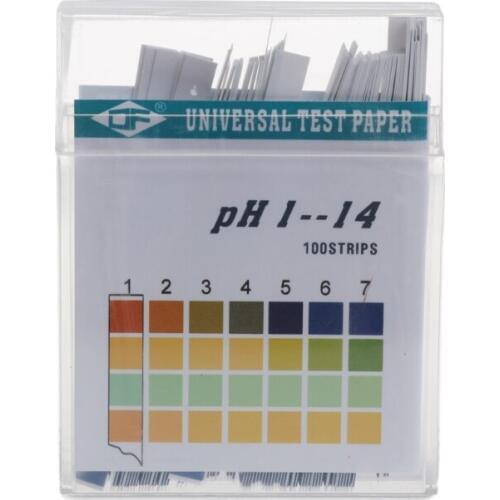 100 Strips 1-14 PH Alkaline Acid Indicator Paper Water Saliva Litmus Testing Kit