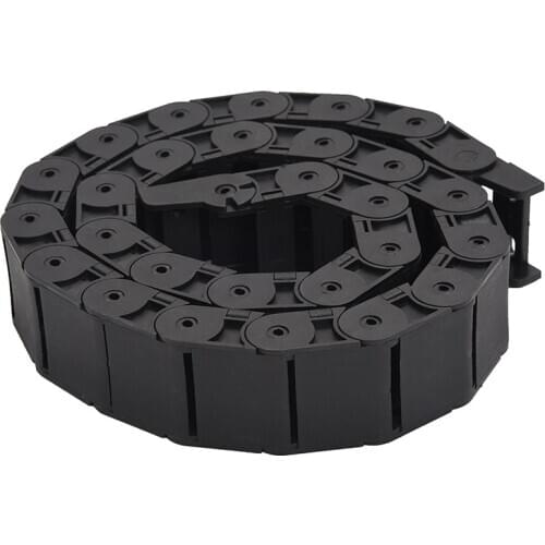 18mm x 37mm Black Flexible Semi Enclosed Cable Drag Chain 1M 39.4"
