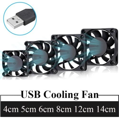 2pcs Gdstime 5V USB PC Fan 40mm 50mm 60mm 80mm 90mm 120mm 140mm for Receiver DVR Playstation Xbox Router Computer Cabinet Cooler