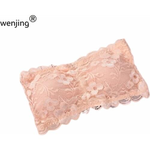 2020 Push Up Non-slip buckle strapless flower lace Bra Women Invisible Bras