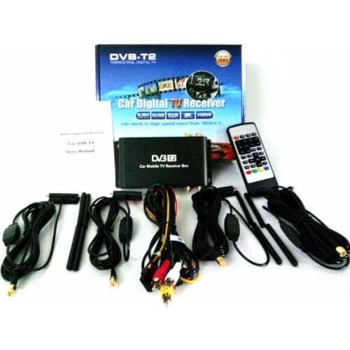 2020New 180-200Km/H DVB-T2 FM 4 Antenna 4 Chip FM DVB T2 Vehicle USB HDTV Receptor For Germany