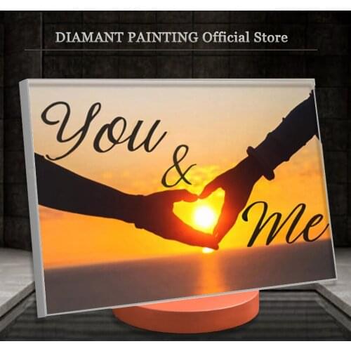 5D Full Diamond Painting Sunset Couple Hands Love Cross Stitch Diamond Embroidery Landscape Diamond Mosaic Handicraft Home Decor