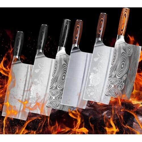 8 inch Chinese Butcher Knife Butcher Knife Stainless Steel Kitchen Knife Meat Cleaver Chopper Vegetable Cutter Kitchen Knife