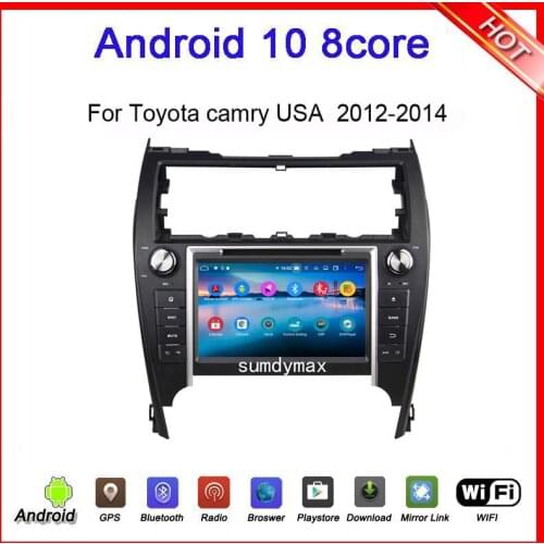 8" 2din android 10 car dvd player for camry USA Mid-East version 2012 2013 2014 with gps navi autoradio audio stereo