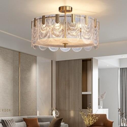 American Retro Chandelier Nordic French Style Italian Glass LED Pendant Lights Luxury Bedroom Living Modern Dining Room Light