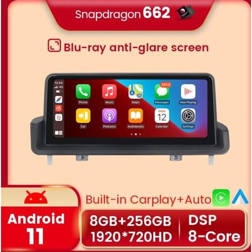 Qualcomm Snapdragon 662 Android11 8+256G 1920*720 Car Multimedia Player GPS Navigation For BMW E90 E91 E92 E93 2006-2012 Carplay