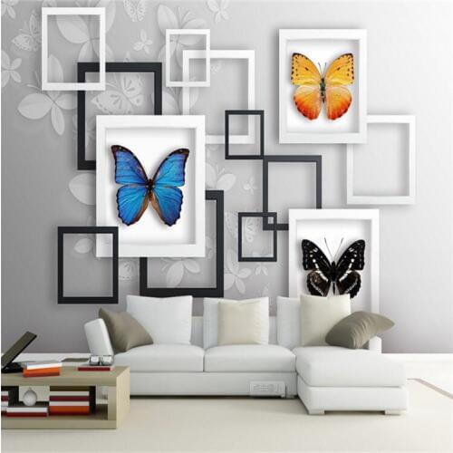 Large Mural 3d wall murals wallpaper for TV background Abstract butterfly murals 3d photo murals for living room wallcoverings
