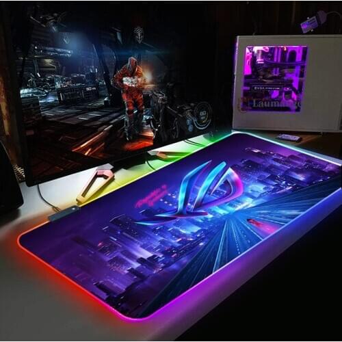 Anime Gaming RGB Backlit Mause Pad XXL Large Mousepad Desk Keyboard LED Mice Mat DIY Custom ASUSS
