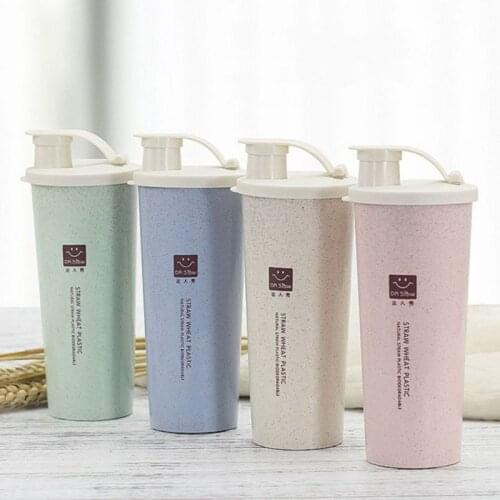 Wheat Straw Water Bottle with Mouth Single-layer Wheat Fragrance Carry-on Cup for Home Office Car Outdoor School