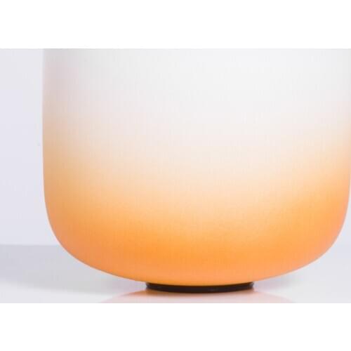 10inch Orange Half Color D Sacral Chakra Quartz Crystal Singing Bowl - Musical Meditation Instruments