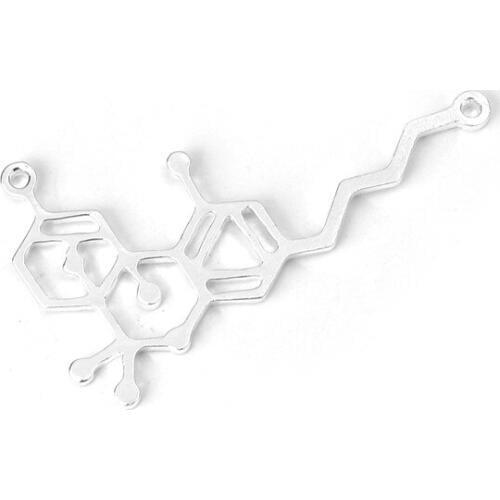 DoreenBeads Zinc Based Alloy Molecule Chemistry Science Connectors THC Metal DIY Charms 49mm(1 7/8") x 28mm(1 1/8"), 10 PCs
