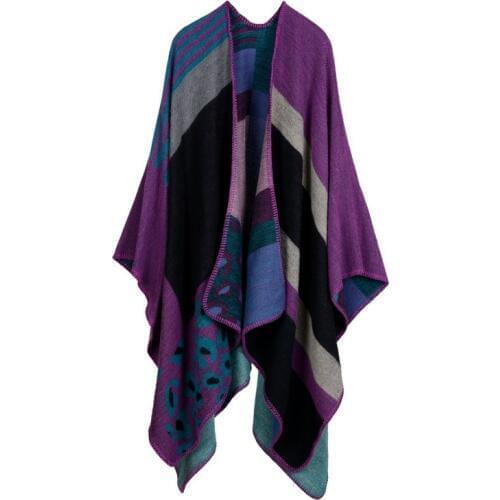 Hot Imitation Women Ponchos Cashmere Scarf Split Fork Female Capes Thickened Autumn Winter Cape Cloak