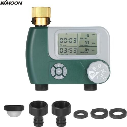 KKMOON Outdoor Programmable Digital Automatic Watering Sprinkler System Irrigation Controller Hose Faucet Timer with 2 Outlet