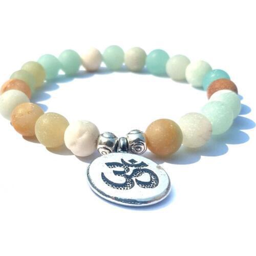 Classic Alloy Lotus Buddha Ohm Bracelets Men High Quality Natural Stone Beads Adjustable Bracelet For Women Religious Jewelry