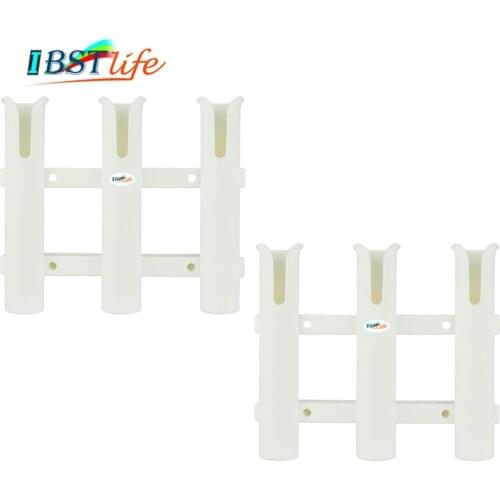 2PCS 3 Tubes Link White plastic fishing rod fishing rod rack holder socket for boat marine fishing box kayak boat yacht