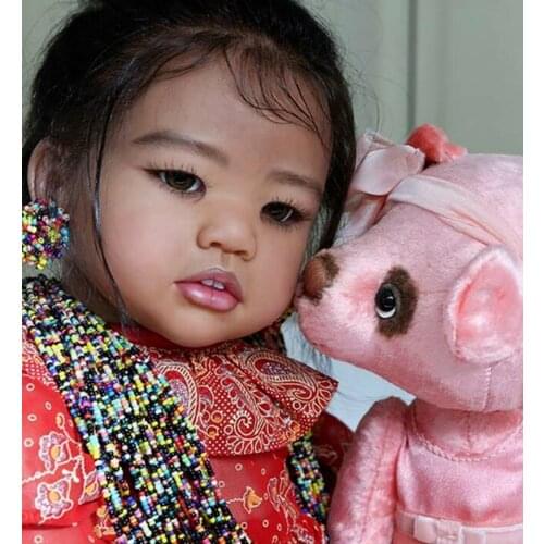 28inch Reborn Doll Kit Toddler Amaya with Body and Eyes Soft Touch Vinyl Unfinished Unpainted Doll Parts DIY Blank Doll Kit
