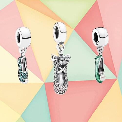 2020 New Fashion High Quality Original 1:1s925 Sterling Silver Pendant Ballet Slippers Female Charm Original Jewelry Pendant