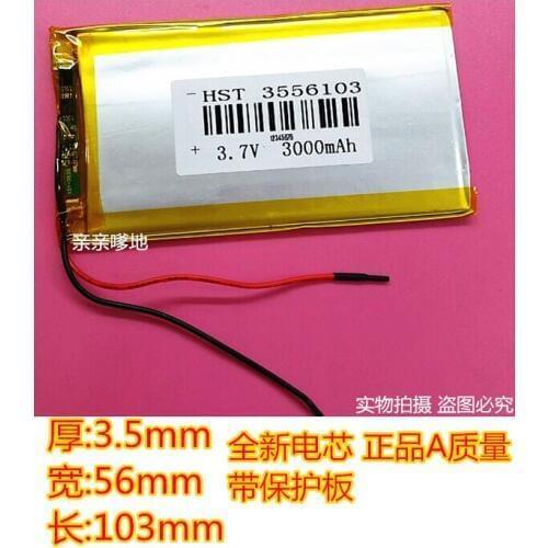 Polymer battery 7 inch Tablet PC battery 3.7V 3555103 3000mAh high capacity Rechargeable Li-ion Cell