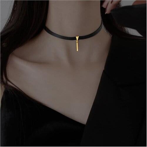 2021 Trendy Rope Black Clavicle Necklace Women Jewelry Fashion Gold Pendant Silver Plated Girls Choker Accessories Female Gift