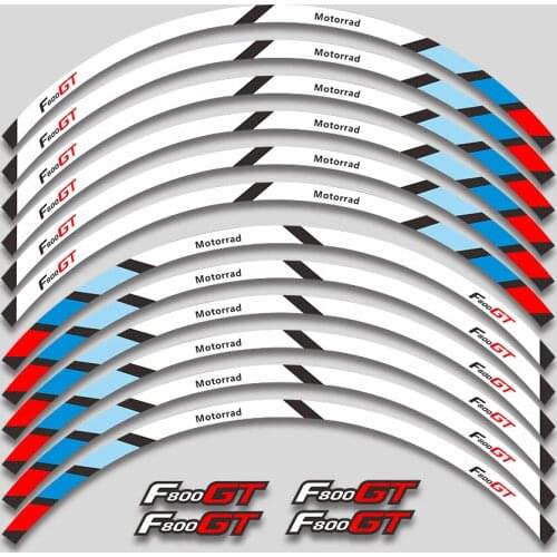 A set of 12pcs high quality motorcycle wheel decals waterproof Reflective stickers rim stripes For BMW F800GT F800 GT f800gt
