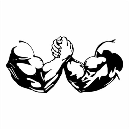 Handshake bodybuilding Car Sticker Fitness Decor Removable Waterproof Black/silver CL468