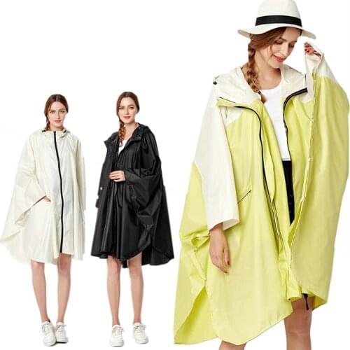 New Fashion Big Size Women Raincoat Thin Poncho Ladies Waterproof Clock Rain Jacket Adults Rain Coat Windproof Rain Wear