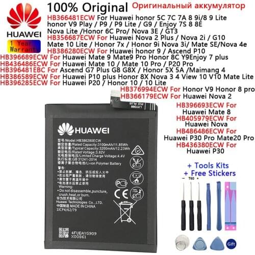 Huawei Original Batteries For Huawei Nova 2 3 4 2i 3i /2 Plus/ G10 Honor 7x 9i /Mate 8 9 10 /10 20 Pro /P30/P30 Pro Battery