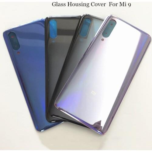 Mi 9 100% Original 3D Glass Rear Housing Cover For Xiaomi Mi9 Back Door Replacement Hard Battery Case For Xiao mi 9 with logo