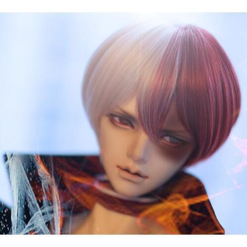 Cosplay My Hero Academia Red white style Wig 8-9inch 21-22cm 1/3 17-18.5cm 1/4 16-17cm 1/6 BJD SD MSD YOSD DOD Wig