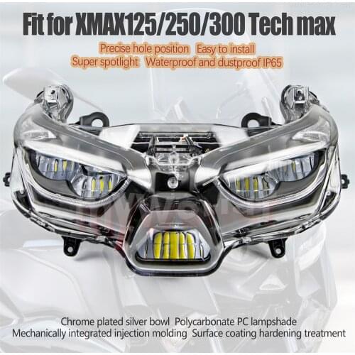 Fit For YAMAHA X-MAX XMAX 300 250 125 XMAX300 XMAX250 XMAX125 2018 - 2021 Motorcycle Headlight Assembly Headlamp Light