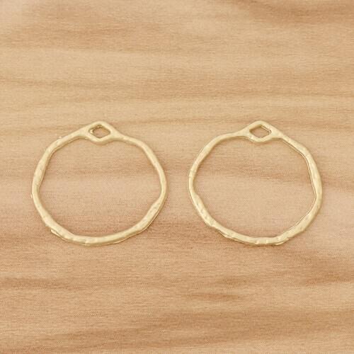 20 Pieces Matte Gold Open Geometric Circle Round Charms Pendants for DIY Earrings Jewellery Making Accessories 21x22mm