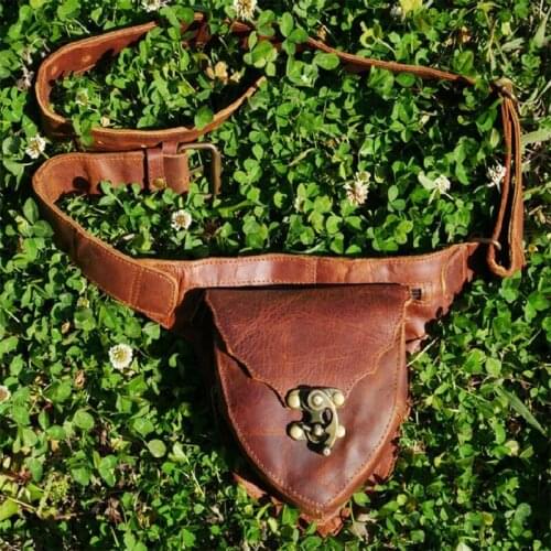 Medieval Pouch Bag Leather Belt Purse Wallet Men Women Steampunk Viking Pirate Cosplay Renaissance Gear Waist Pockets For Adult