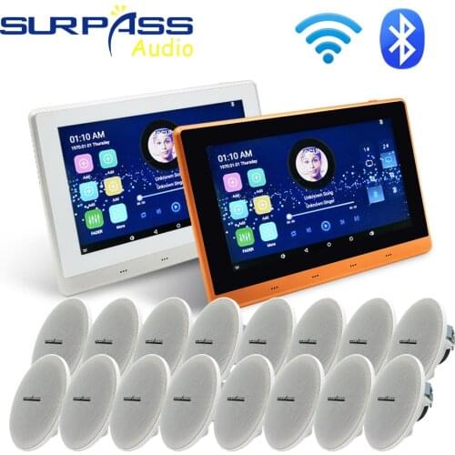 Smart Touch Screen WiFi In Wall Amplifier Bluetooth Android HiFi Stereo Sound Home Theater System Audio PA Ceiling Speaker Music