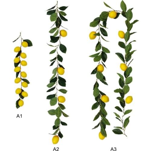 Green Plant Fine Vine Simulation Fruit Decoration Artificial Lemon Cane Rattan Fake Ornaments Home And Outdoor Garden Food Model
