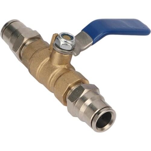 1/4" Female Thread Brass Valve with 1/4" Male Thread to 3/8" Pipe Interface Connector Irrigation Plumbing Pipe Fittings Coupling