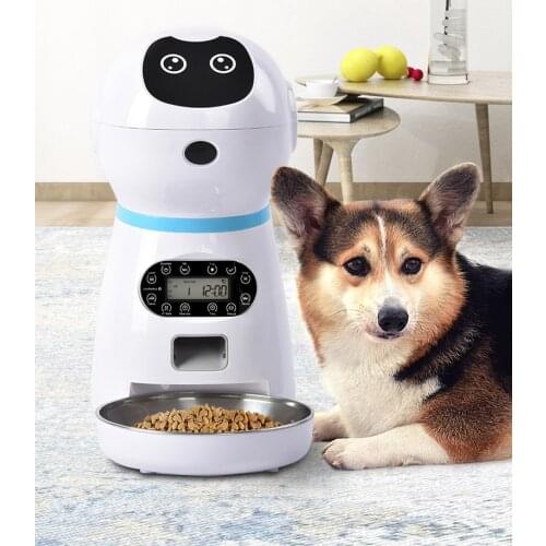 1PC Pet Automatic Feeder Robot Type Intelligent Timing And Quantitative Automatic Feeding Machine Cat And Dog Feeding Equipment