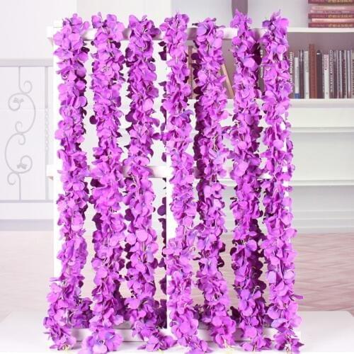 1pcs/lot Silk wisteria 1.8cm 172 flower petals artificial flower simulation vine 8 colors DIY wedding decoration for home party