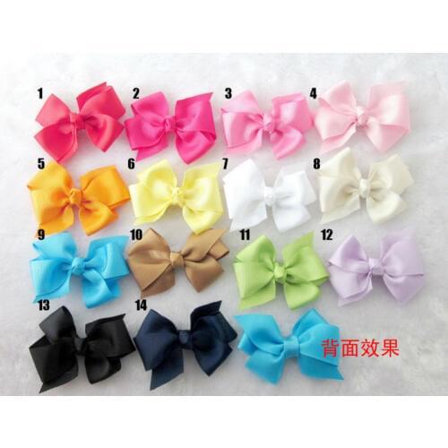 100 pcs/lot , Low Price 3 inch handmade bow DIY hair accessories mixed colour 14 colors