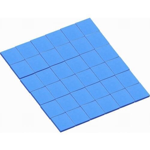 75pcs 15X15x2mm Blue Conduction Heatsink Thermal Paste Compounds Pad Pads
