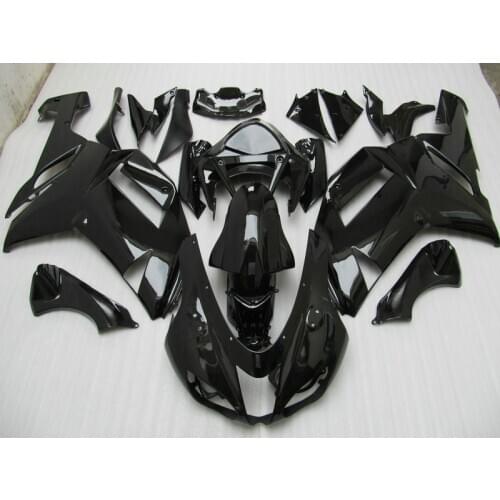 ABS full Fairing kit for Kawasaki ZX-6R 2007 2008 all glossy black motorcycle fairings set NINJA zx6r 07 08 XF6