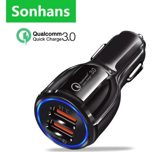 QC3.0 car charger Quick Charge Mobile Phone Charger Dual USB 3.1A output for Xiaomi Samsung iPhone 6 6s 7 8 charging adapter