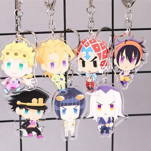 Jojos Bizarre Adventure Kujo Jotaro Joestar Transparent Acrylic Figure keychain Keyring Decoration Collection Model Toy