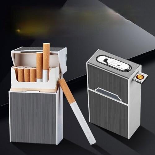 New Can Be Converted To Cigarette Cartridge Cigarette Lighter 20 Support Integrated Cigarette Case Smoking Accessories Men Gifts