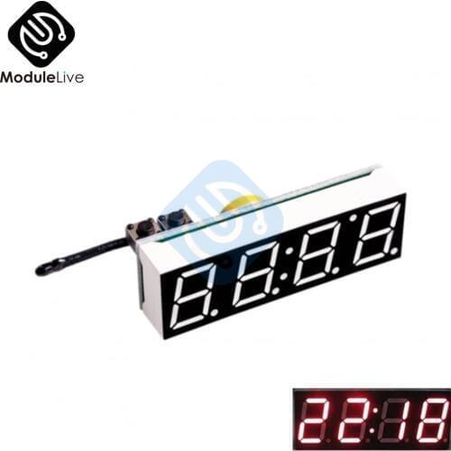 DC 5-30V Red 3 In 1 LED DS3231SN Digital Clock Temperature Voltage Module DIY Time/Thermometer/Voltmeter