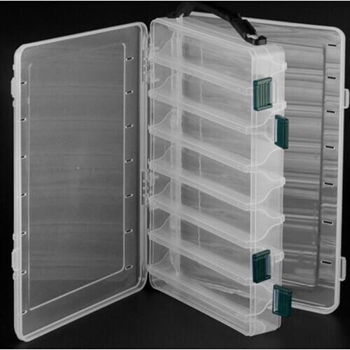 Double-sided Fishing Lure Boxes Fishing Tackle Bait Storage Case Trays Accessory